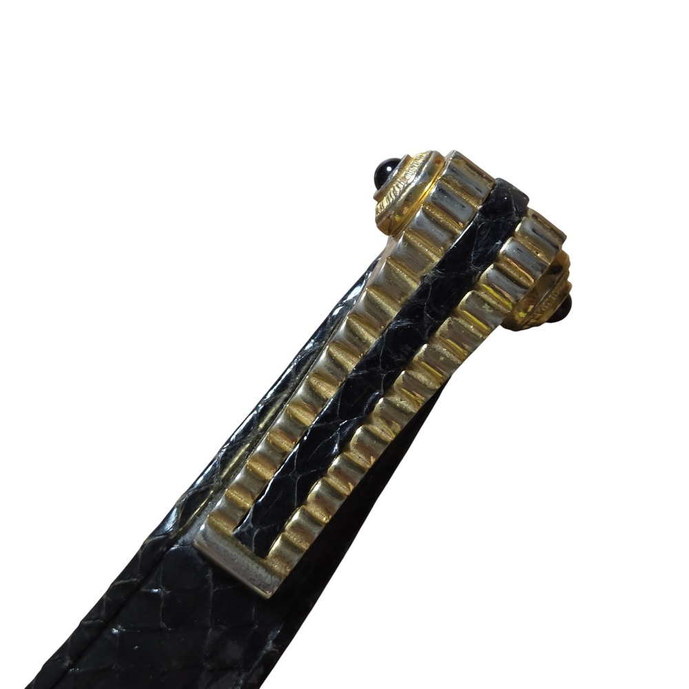 Vintage Judith Leiber Snakeskin Belt Gold Silver Art Deco Buckle 32 Old Money